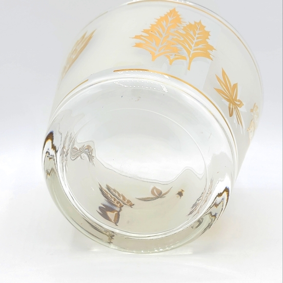 Libbey Starlight Golden Foliage Ice Bucket Metal Carrier Mid-Century Modern Vtg - Picture 15 of 16